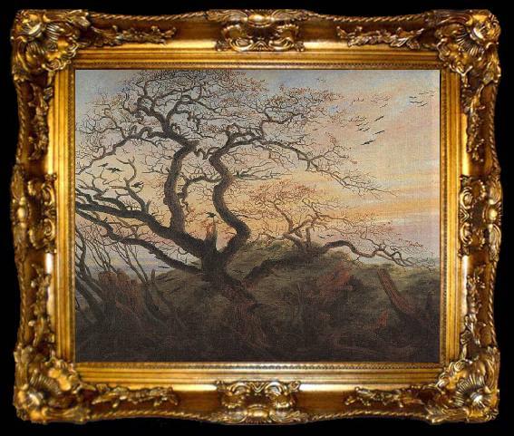 framed  Caspar David Friedrich Tree with crows, ta009-2